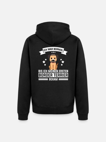 Border Terrier - Unisex Premium Bio Zip Hoodie - Schwarz