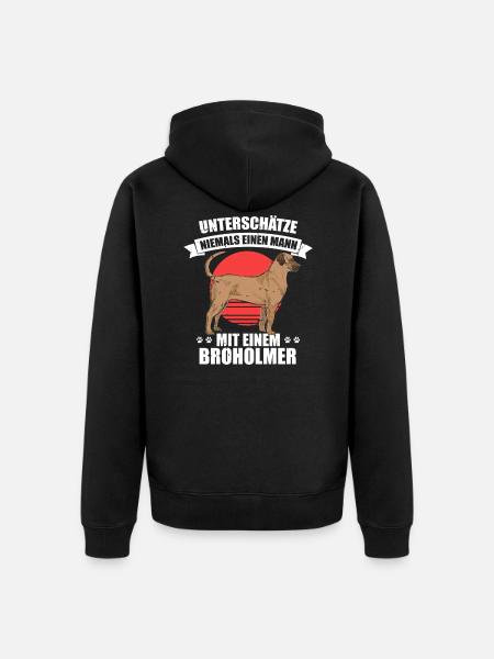Broholmer Herrchen - Unisex Premium Bio Zip Hoodie - Schwarz