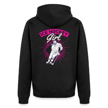 Hockey sur glace Fille Eishockey Eishockeyspieler Hockey - Veste à capuche bio Premium Unisexe - noir - Dos - Nico (187cm)