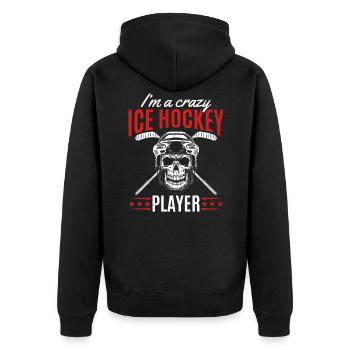Je suis un joueur de hockey sur glace fou Eishockey Spieler - Veste à capuche bio Premium Unisexe - noir - Dos - Nico (187cm)