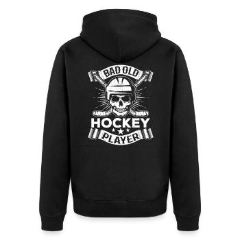 Hockey Bad Old Hockey Player I Hockeyspieler - Veste à capuche bio Premium Unisexe - noir - Dos - Nico (187cm)