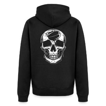 Hockey sur glace Skull Puck Hockey Joueur de hockey sur glace - Veste à capuche bio Premium Unisexe - noir - Dos - Nico (187cm)
