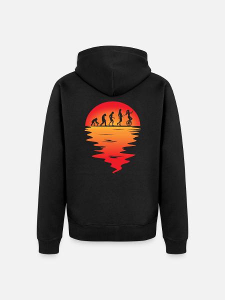Unicycle Evolution Unicycling Unicycle Cycling - Unisex Premium Organic Zip Hoodie - black