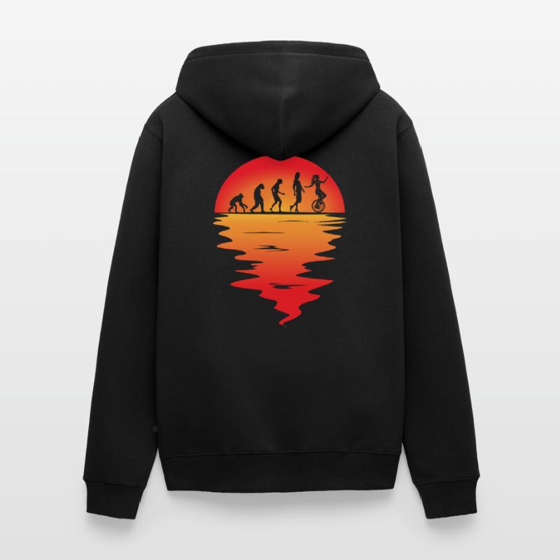 Einrad Evolution Einradfahrer Einrad Radfahren Unisex Premium Bio Zip Hoodie