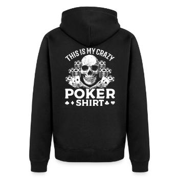 Poker I C’est ma chemise de poker folle - Veste à capuche bio Premium Unisexe - noir - Dos - Nico (187cm)