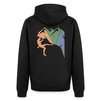 Vintage Climber Bouldering Retro Birthday Rock - Veste à capuche bio Premium Unisexe - noir - Dos - Nico (187cm)