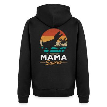 Mama Saurus Rex Mama Dinosaur Famille Mama Dino - Veste à capuche bio Premium Unisexe - noir - Dos - Nico (187cm)