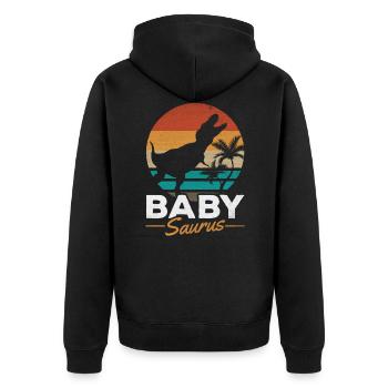 BabySaurus Rex Dinosaure Bébé Dino - Veste à capuche bio Premium Unisexe - noir - Dos - Nico (187cm)