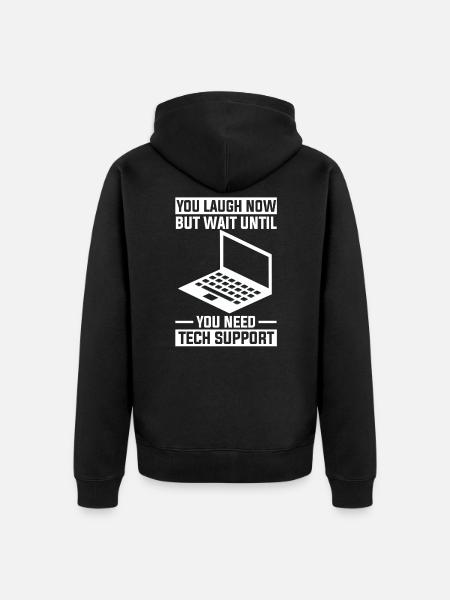 Informatiker Computer PC Drucker Rechner Schreiben - Unisex Premium Bio Zip Hoodie - Schwarz