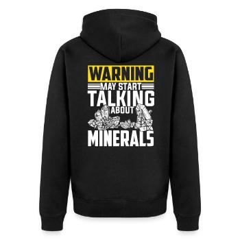 Funny geologist pun - Unisex Premium Organic Zip Hoodie - black - Back - Nico (187cm)
