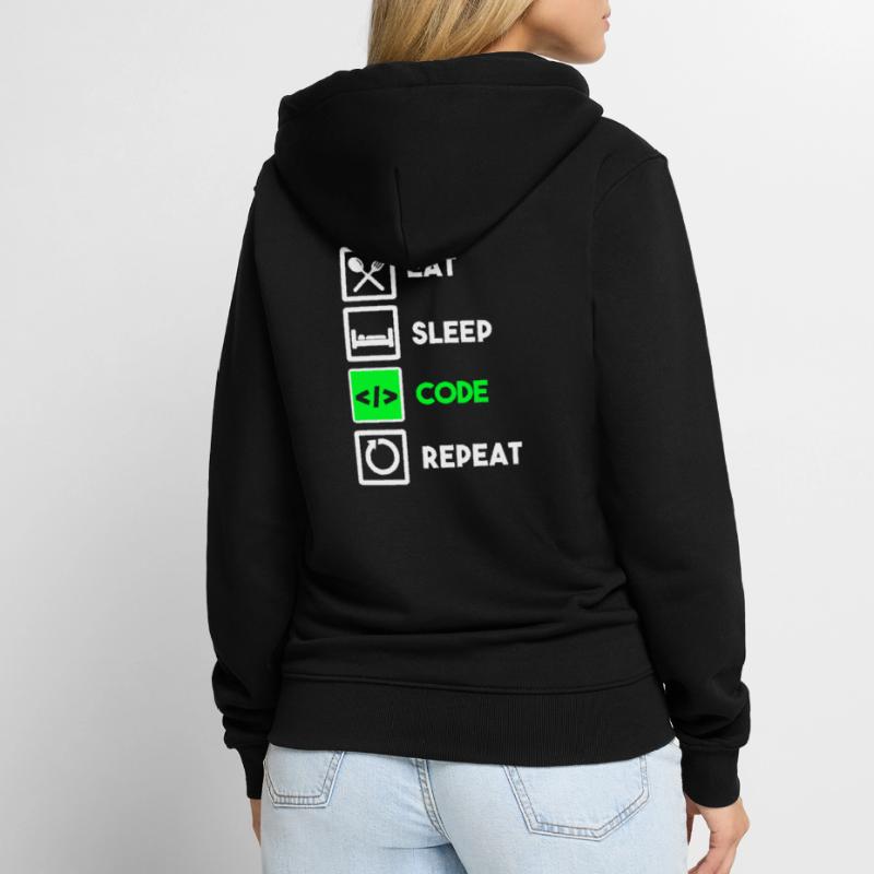Programmeur Code Informatique Codeur Programmation Veste à capuche bio Premium Unisexe