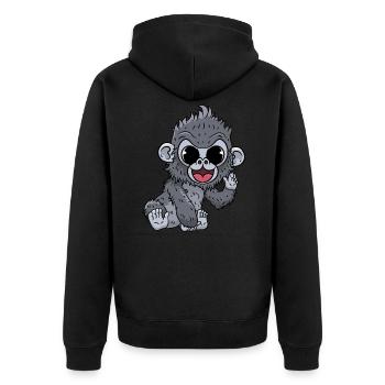 Singe Gorille - Veste à capuche bio Premium Unisexe - noir - Dos - Nico (187cm)