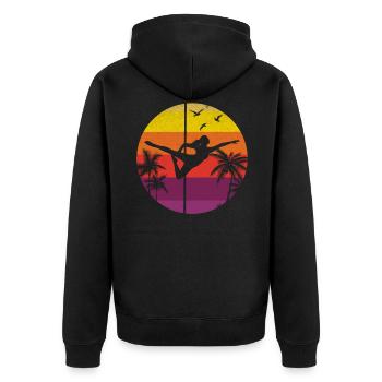 Pole Dance Pole Dancing Girl I Sunset Pole Dance - Unisex Premium Organic Zip Hoodie - black - Back - Nico (187cm)