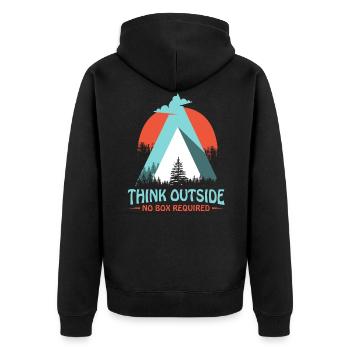 Mountains Mountains Hiking - Unisex Premium Organic Zip Hoodie - black - Back - Nico (187cm)