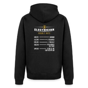 Ingénieur électricien Drôle Électricien Taux horaire - Veste à capuche bio Premium Unisexe - noir - Dos - Nico (187cm)