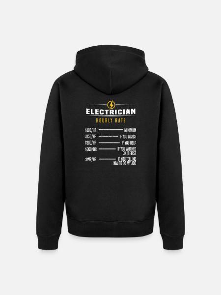Elingenjör rolig elektriker timpris - Ekologisk premiumluvjack unisex - svart