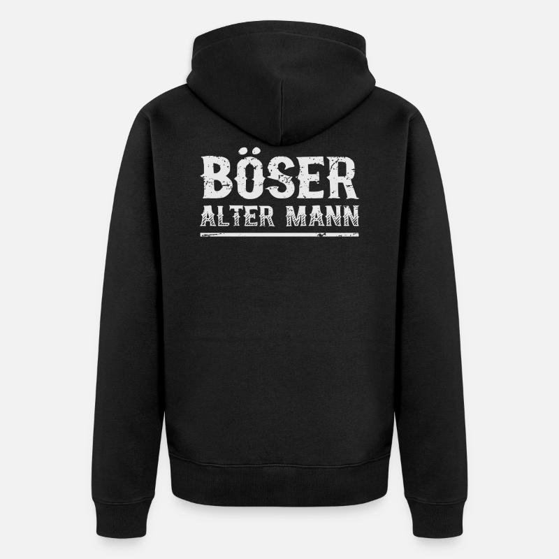 Böser Alter Mann - Unisex Premium Bio Zip Hoodie - Schwarz