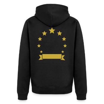 Star Wreath Banner - Unisex Premium Organic Zip Hoodie - black - Back - Nico (187cm)