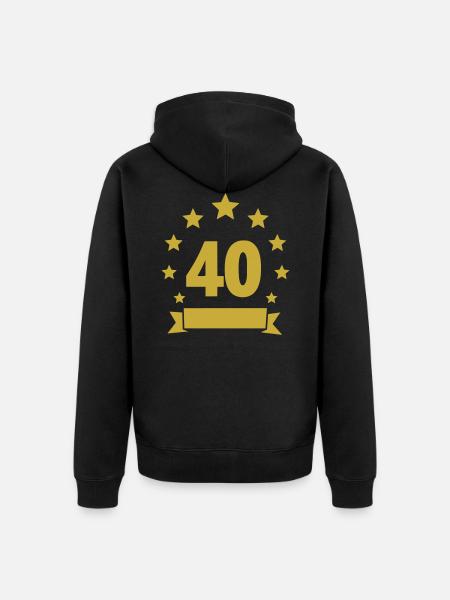 40e anniversaire 40 ans Stars - Veste à capuche bio Premium Unisexe - noir