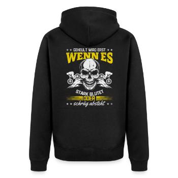 Mountainbike Radfahrer Fahrradfahrer Downhill - Unisex Premium Bio Zip Hoodie - Schwarz - Hinten - Nico (187cm)