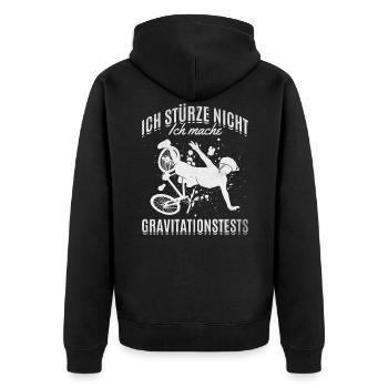 Mountainbike Radfahrer Downhill Fahrrad - Unisex Premium Bio Zip Hoodie - Schwarz - Hinten - Nico (187cm)