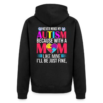 Journée mondiale de sensibilisation à l’autisme Cadeau de maman autiste - Veste à capuche bio Premium Unisexe - noir - Dos - Nico (187cm)