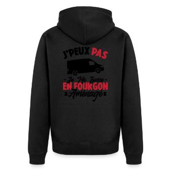 J'peux pas j'me barre en fourgon aménagé - Veste à capuche bio Premium Unisexe - noir - Dos - Nico (187cm)