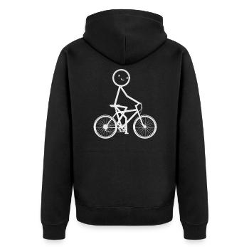 Bicycle Cycling Stick figurine Funnier - Veste à capuche bio Premium Unisexe - noir - Dos - Nico (187cm)