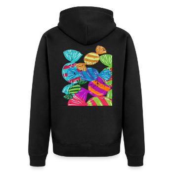 Bonbons - Veste à capuche bio Premium Unisexe - noir - Dos - Nico (187cm)