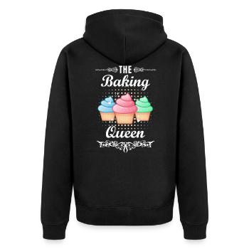 Bäcker Backen - Unisex Premium Bio Zip Hoodie - Schwarz - Hinten - Nico (187cm)