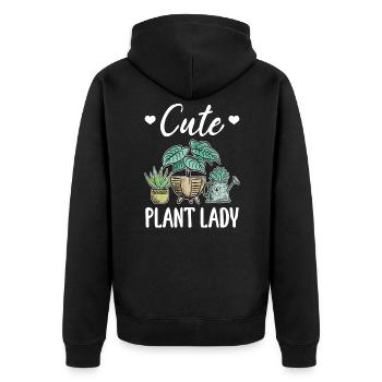 Mignon Plant Lady Jardinage Plantes Amoureuses de Plantes - Veste à capuche bio Premium Unisexe - noir - Dos - Nico (187cm)