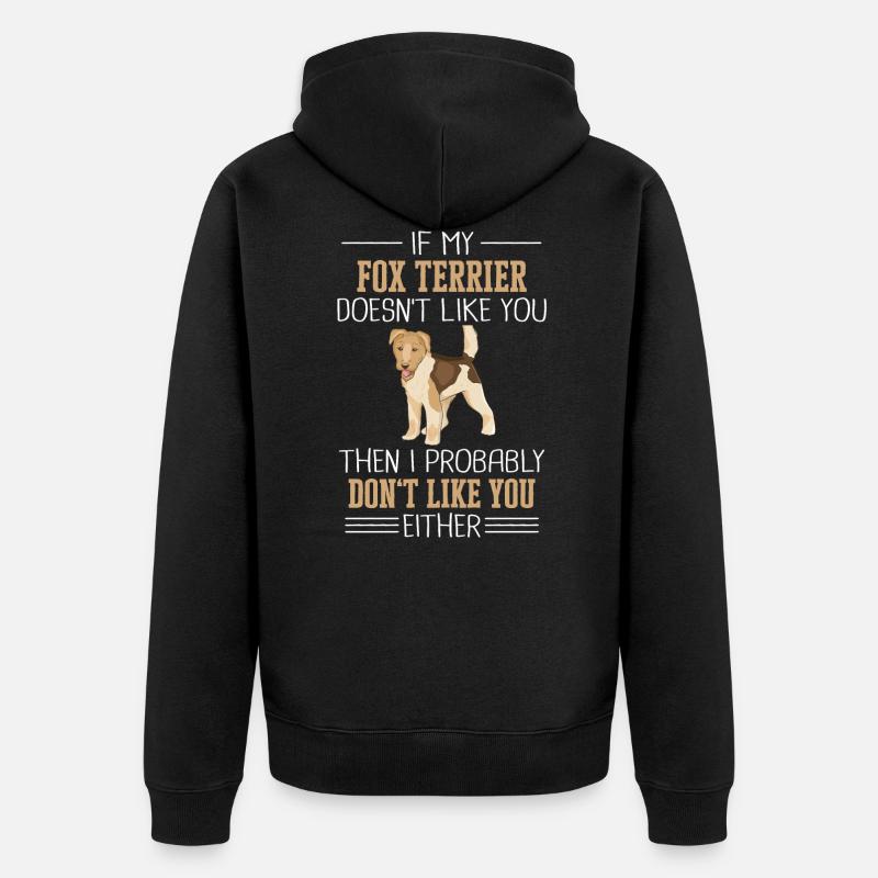 Chien Fox Terrier - Veste à capuche bio Premium Unisexe - noir