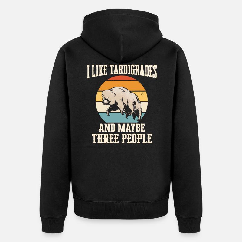 Bärtierchen - Unisex Premium Bio Zip Hoodie - Schwarz