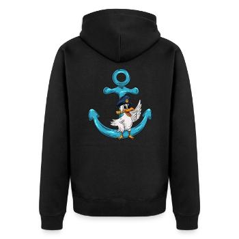 Capitaine Seagull Anchor - Veste à capuche bio Premium Unisexe - noir - Dos - Nico (187cm)