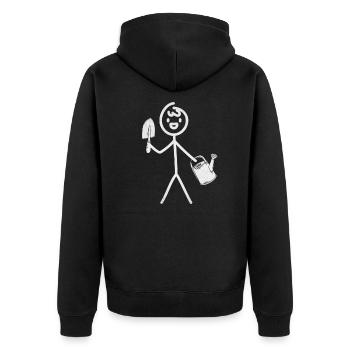 Plant Garden Gardener Funny Gardening - Unisex Premium Bio Zip Hoodie - Schwarz - Hinten - Nico (187cm)