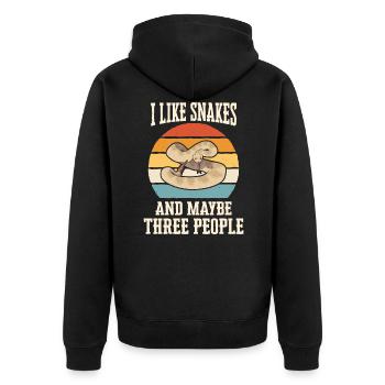 Snake Snake Animal - Unisex Premium Organic Zip Hoodie - black - Back - Nico (187cm)
