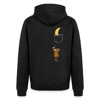 Monkey Monkey Animal Gorilla Chimpanzee - Unisex Premium Organic Zip Hoodie - black - Back - Nico (187cm)