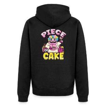 Piece Of Cake Delicious Cake Bakery - Unisex Premium Bio Zip Hoodie - Schwarz - Hinten - Nico (187cm)