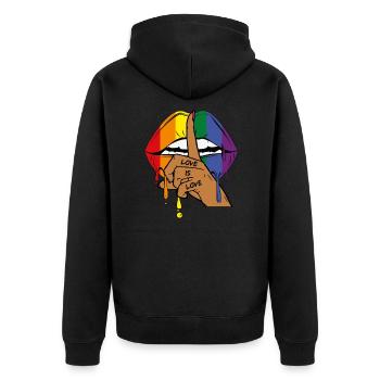 L’amour LGBT est l’amour Mois de la fierté gay gay lesbienne - Veste à capuche bio Premium Unisexe - noir - Dos - Nico (187cm)