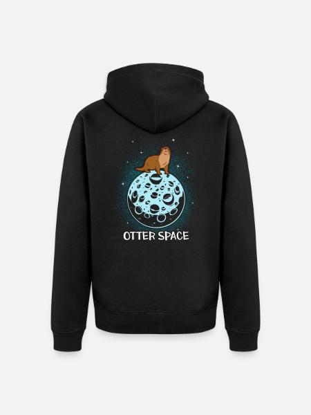 Otter Sea Otter - Unisex Premium Organic Zip Hoodie - black