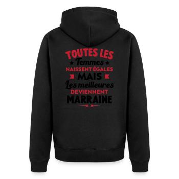 Les meilleures deviennent marraine cadeau marraine - Veste à capuche bio Premium Unisexe - noir - Dos - Nico (187cm)