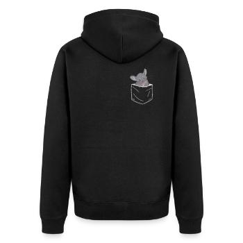 Chinchilla Chinchillas Maus - Unisex Premium Bio Zip Hoodie - Schwarz - Hinten - Nico (187cm)