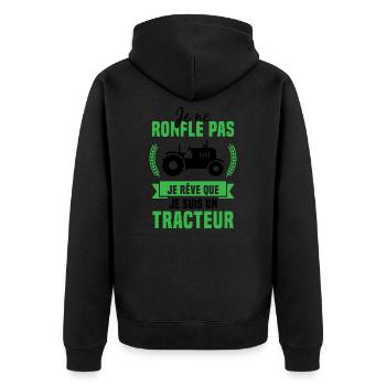 Je Rêve Que Je Suis Un Tracteur Cadeau Ferme - Veste à capuche bio Premium Unisexe - noir - Dos - Nico (187cm)
