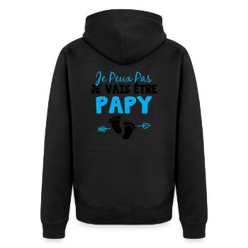 Je peux pas je vais être papy Cadeau Grand-père - Veste à capuche bio Premium Unisexe - noir - Dos - Nico (187cm)