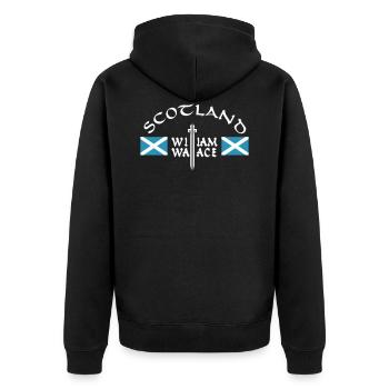 Scotland William Wallace - Unisex Premium Bio Zip Hoodie - Schwarz - Hinten - Nico (187cm)