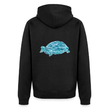 turtle, toad, animals, nature - Unisex Premium Organic Zip Hoodie - black - Back - Nico (187cm)
