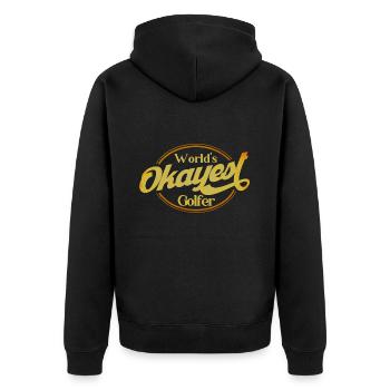 Golfplatz Golfen Golf spielen Geschenk - Unisex Premium Bio Zip Hoodie - Schwarz - Hinten - Nico (187cm)