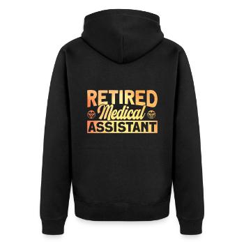 Medizinische Schule Assistentin im Gesundheitswese - Unisex Premium Bio Zip Hoodie - Schwarz - Hinten - Nico (187cm)