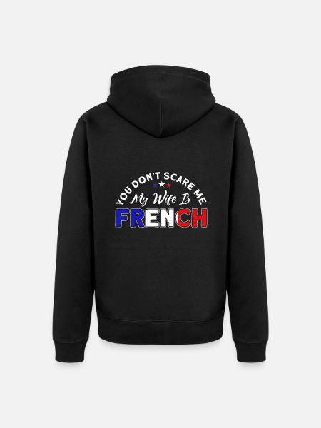 French Flag French Roots Gift - Unisex Premium Organic Zip Hoodie - black