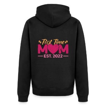 Muttertag Mutter Großmutter Geschenk - Unisex Premium Bio Zip Hoodie - Schwarz - Hinten - Nico (187cm)